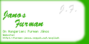 janos furman business card